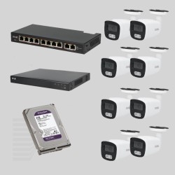 Zestaw z ośmioma kamerami PIX-IP8FBIR-Ai 8 Mpx, H.265, WDR 120 dB