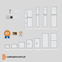 Sejf Arsenał 1253 – klasa S1, 6 uchwytów, zamek elektroniczny